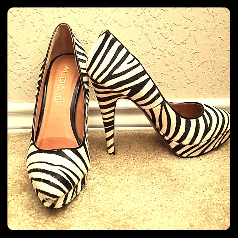 Zebra print heels
